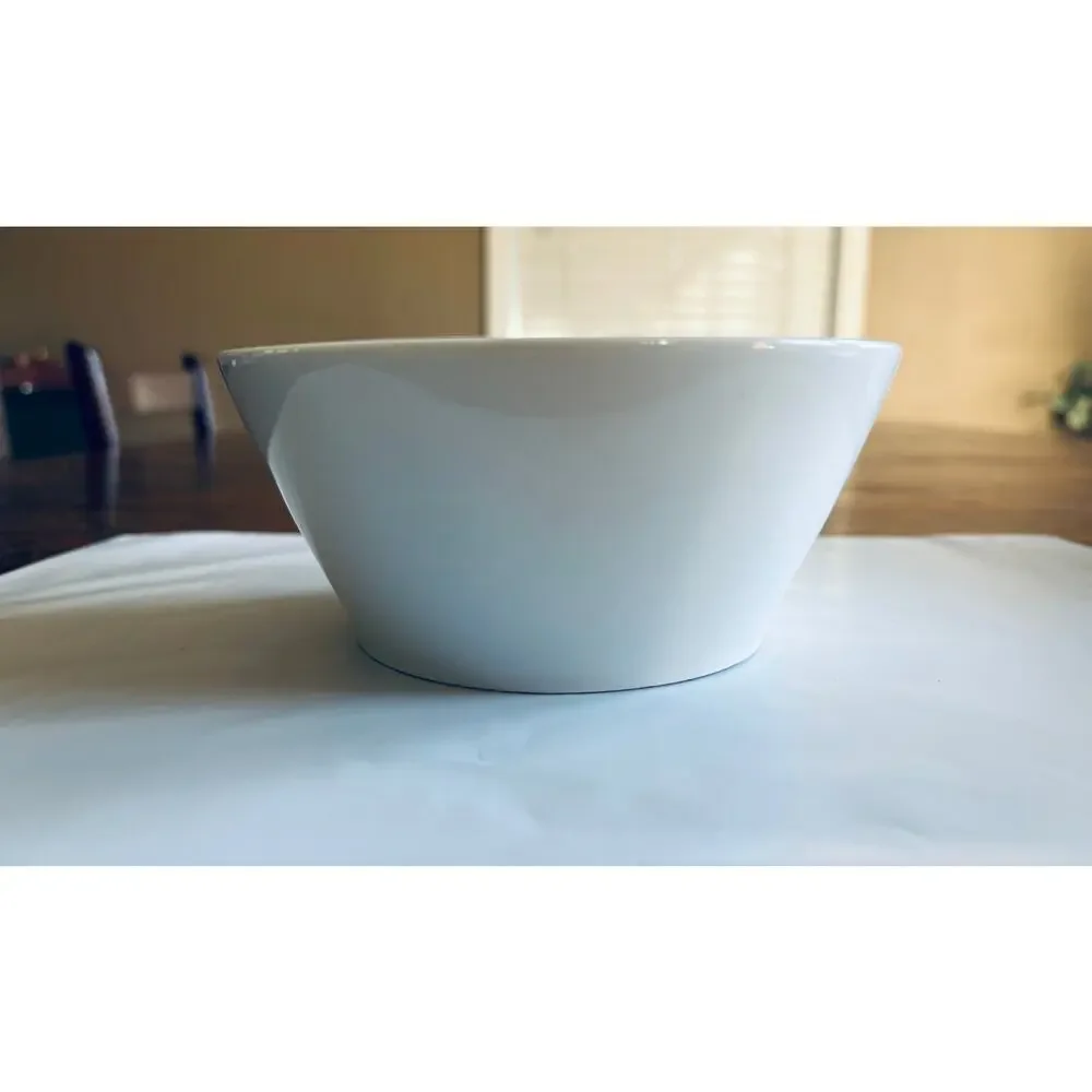 Set of 3 West Elm Solid White Porcelain Bowls 6”wide x 2.75”tall